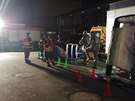 Hasi�i se chystají na úklid ve FN Brno. (duben 2020)