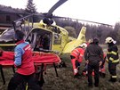 Mladý horolezec spadl pi lezení na skálu v Jeseníkách ze zhruba desetimetrové...