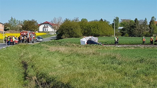 Tragick nehoda na nechrnnm pejezdu u Kamennho jezda na Plzesku. (27 4. 2020)