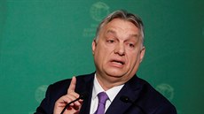 Maďarský premiér Viktor Orbán na konferenci v Budapešti (10. března 2020)