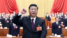 Čínský prezident Si Ťin-pching skládá prezidentskou přísahu. (17. března 2018)