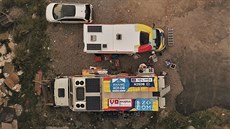 Tábo�i�t�. Tak nocují na cest� kolem sv�ta Trajda, Bludi�ka a jejich posádky.