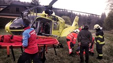 Mladý horolezec spadl pi lezení na skálu v Jeseníkách ze zhruba desetimetrové...