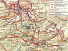 Ostravská operace (10. bezna a 5. kvtna 1945). Na map mimo jiné vidíme i...