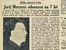 O rozsudku nad mladým Moravcem informoval poválený denní tisk. Výstiek...