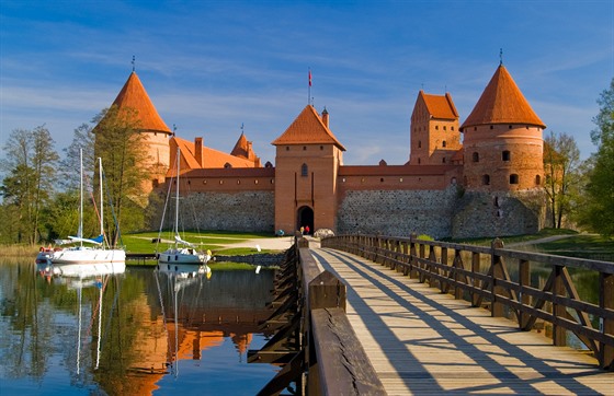 Vodní hrad Trakai je litevským turistickým magnetem íslo 1.