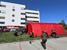 Hasii postavili nové stany pro odbrové týmy Armády R v chebské nemocnici.