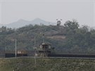 Vojenská stanovit na hranici mezi KLDR a Jiní Koreou (16. prosince 2019)