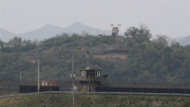 Vojensk stanovit na hranici mezi KLDR a Jin Koreou (16. prosince 2019)