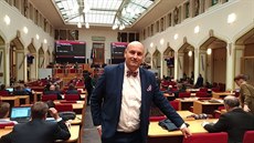 Zastupitel Prahy 11 za SPD Robert Vaíek na jednání zastupitelstva hl. msta...