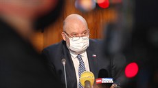 Ministr zemdlství Miroslav Toman na tiskové konferenci po jednání s...