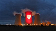 Projekcí srdce s kíem na chladicí ve Jaderné elektrárny Dukovany autoi z...