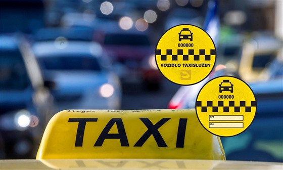 Nálepka pro označení vozů taxislužby