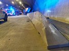 Nehoda kamionu v Komoanském tunelu ve smru na dálnici D1.
