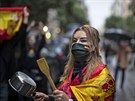 V Madridu se protestovalo proti panlské vlád. (13. kvtna 2020)