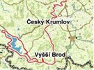 Pl�novan� trasa Vltavsk� cyklostezky