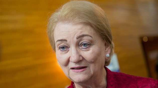 Poslankyně slovenského parlamentu a předsedkyně politické strany Křesťanská unie Anna Záborská (16. dubna 2019)