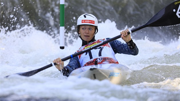 Amlie Hilgertov v semifinle mistrovstv svta ve vodnm slalomu v Seu d'Urgell.