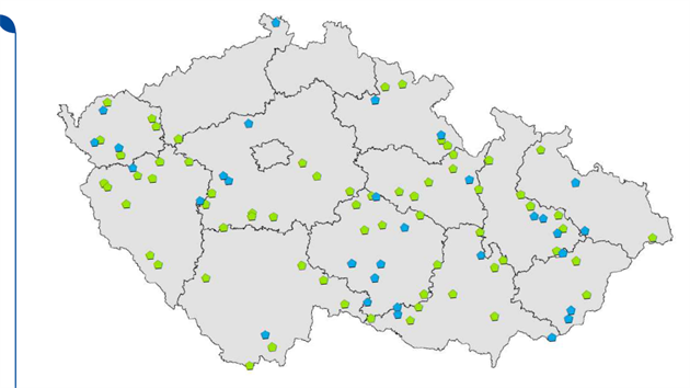 Mapa současných i navržených hájených lokalit