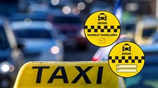 Nálepka pro označení vozů taxislužby