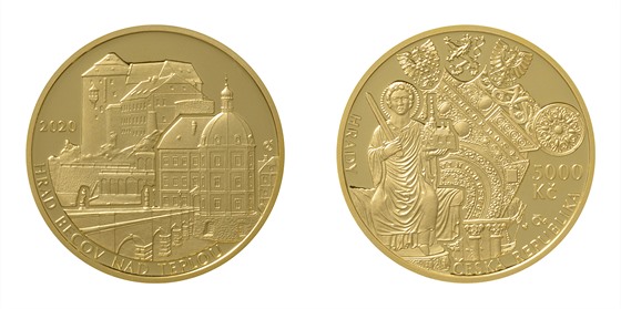 Jedna z pamětních zlatých mincí edice Hrady, které vydává Česká národní banka,...