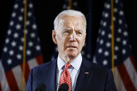 Joe Biden na snímku z 12. března 2020