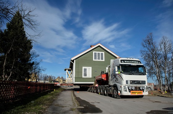 Stěhování domů ve severošvédském městě Kiruna