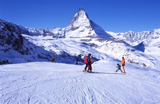 výcarský Zermatt a hora Matterhorn