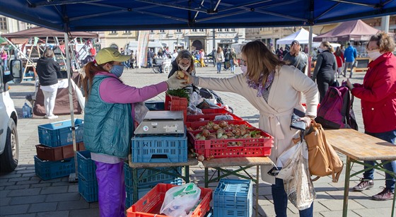 Farmářské trhy v Plzni na náměstí Republiky jsou velice oblíbené. Letos začnou až o šest týdnů později. 