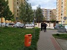 V budjovické ulici V. Volfa jsou celou nedli po sobotním incidentu hlídky...