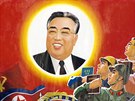 Kim Ir-sen jako záná hvzda. Severokorejská propaganda hranií s vyumlkovanou...