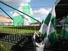 Msto fanouk zstaly v kotli Bohemians jen zelenobl zstavy. V olku se...