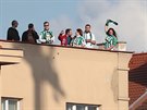 Fanouci Bohemians sledují utkání proti Teplicím na stee jednoho z dom v...