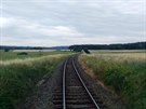Výhled z motorové jednotky spolenosti GWTR na trati 184 mezi Borem a Blou nad...