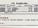 Jízdní ád trati Svojín - Bor z roku 1989