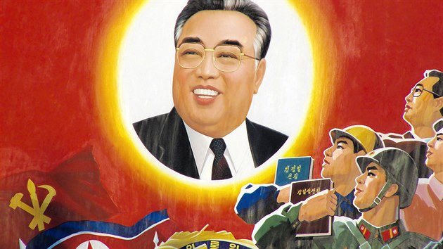 Kim Ir-sen jako zářná hvězda. Severokorejská propaganda hraničí s vyumělkovanou parodií.