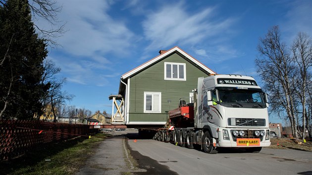 Stěhování domů ve severošvédském městě Kiruna