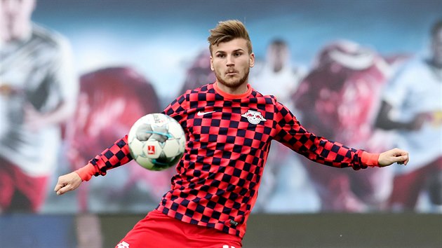 Timo Werner z Lipska pi rozcviovn