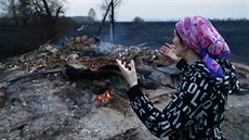 Mnoho obyvatel Novosibirského regionu pilo kvli lesním poárm o své domovy....