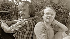 SLAVNÁ DVOJICE. S muzikantem Jaroslavem Uhlí�em v roce 1981.