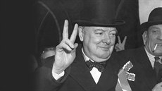 Winston Churchill na snímku z roku 1950.