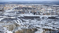 Důsledkem těžby se propadá terén na kraji města Kiruna v severním Švédsku