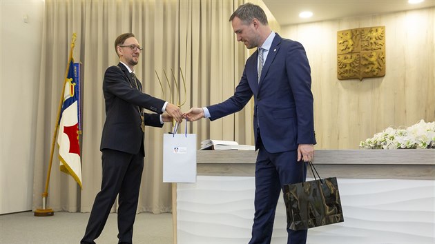 V neděli 31. května 2020 proběhla návštěva primátora Zdeňka Hřiba ve Slavičíně. Na snímku je zleva starosta Slavičína Tomáš Chmela a primátor Zdeněk Hřib.