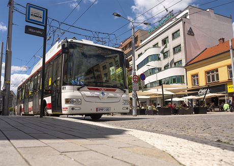 Pardubice eká debata o tom, zda budou po tíd Míru jezdit trolejbusy.