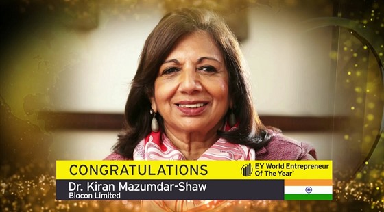Světovou podnikatelkou roku se stala Indka Kiran Mazumdar-Shawová z...