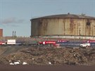 Z elektrárny a teplárny v ruském Norilsku uniklo velké mnoství ropného paliva...
