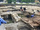 Archeologick vykopvky v centru Ostravy. (29. kvtna 2020)