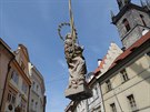 Na Staromstskm nmst v Praze vztyuj Marinsk sloup. Na snmku je socha...
