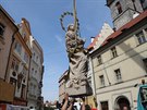 Na Staromstskm nmst v Praze vztyuj Marinsk sloup. Na snmku je socha...