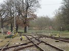 Kolejit stanice Mutnice. Vlevo je kolej do Kyjova, vpravo do Hodonína GPS:...